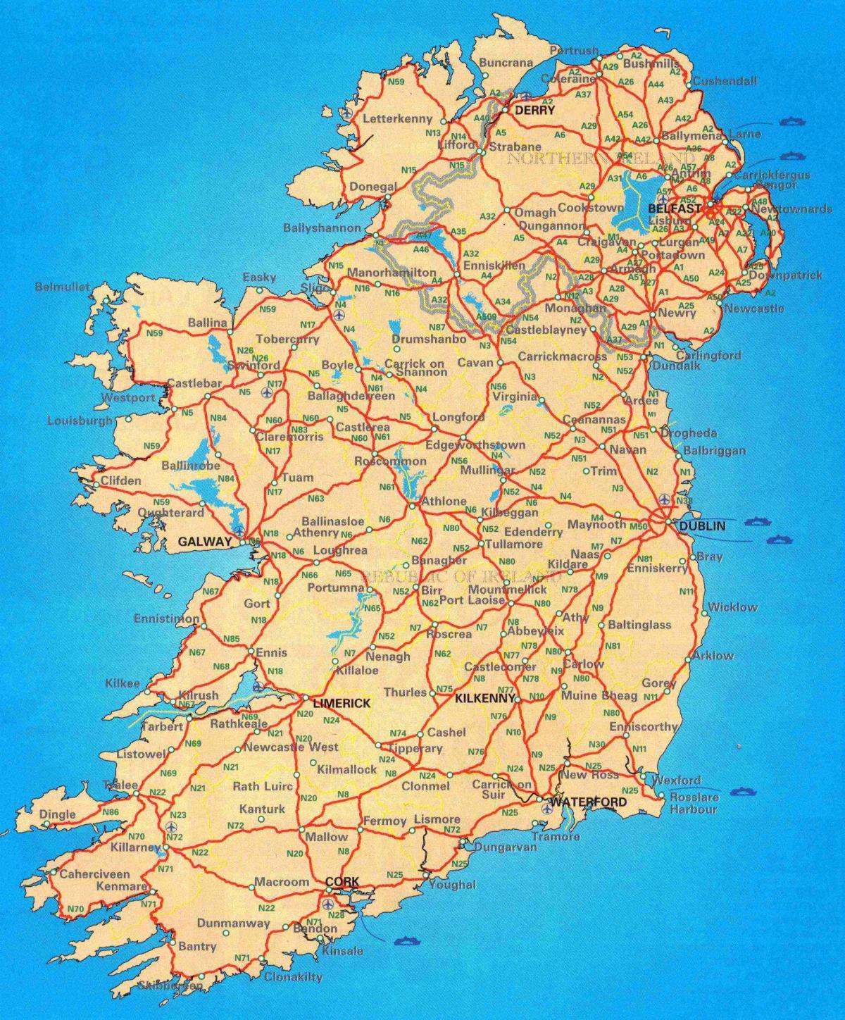 رایگان نقشه راه ایرلند