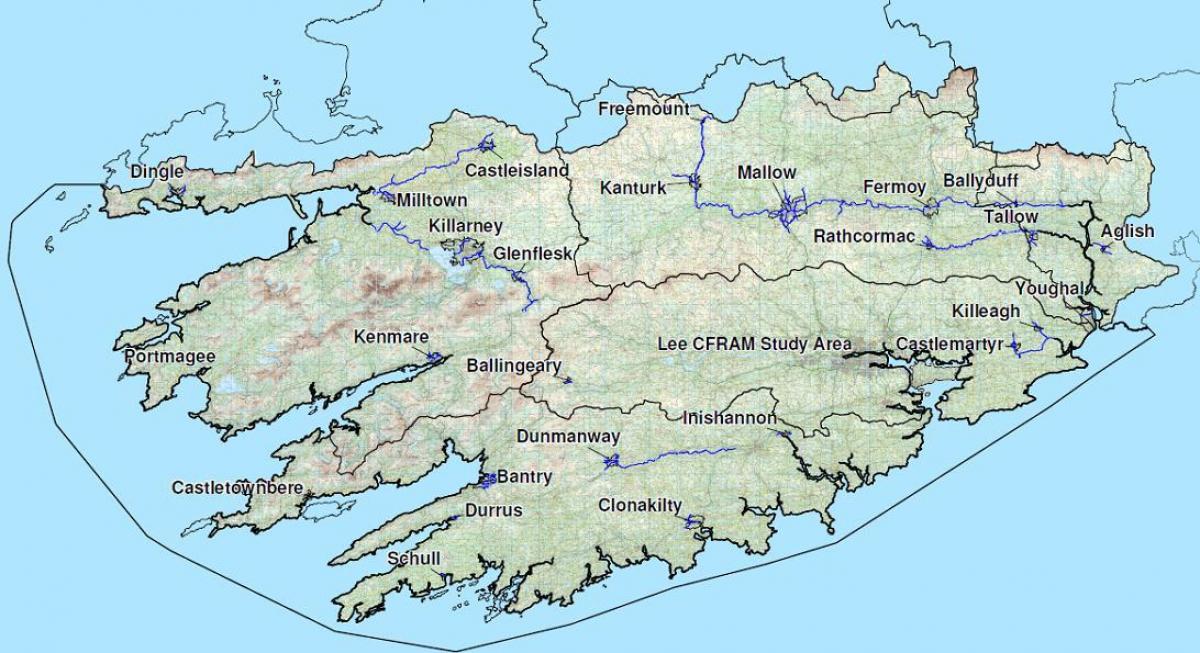 نقشه دقیق از غرب ایرلند