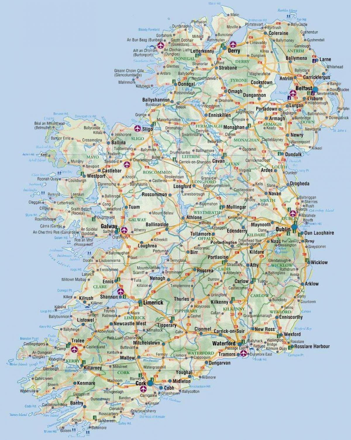 یک نقشه از ایرلند