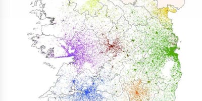 ایرلند تراکم جمعیت نقشه