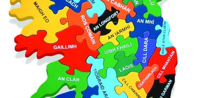 نقشه از نقشه ایرلند به عنوان gaeilge