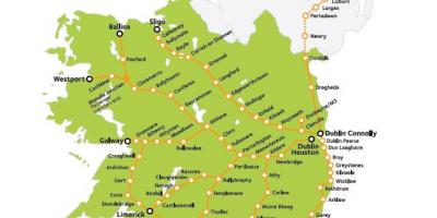 سفر راه آهن در ایرلند نقشه