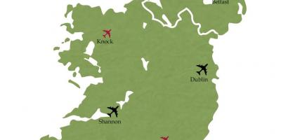 فرودگاه بین المللی در ایرلند نقشه